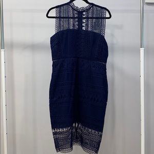 Navy blue evening dress